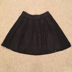 Ann Taylor Black Eyelet A-Line Skirt